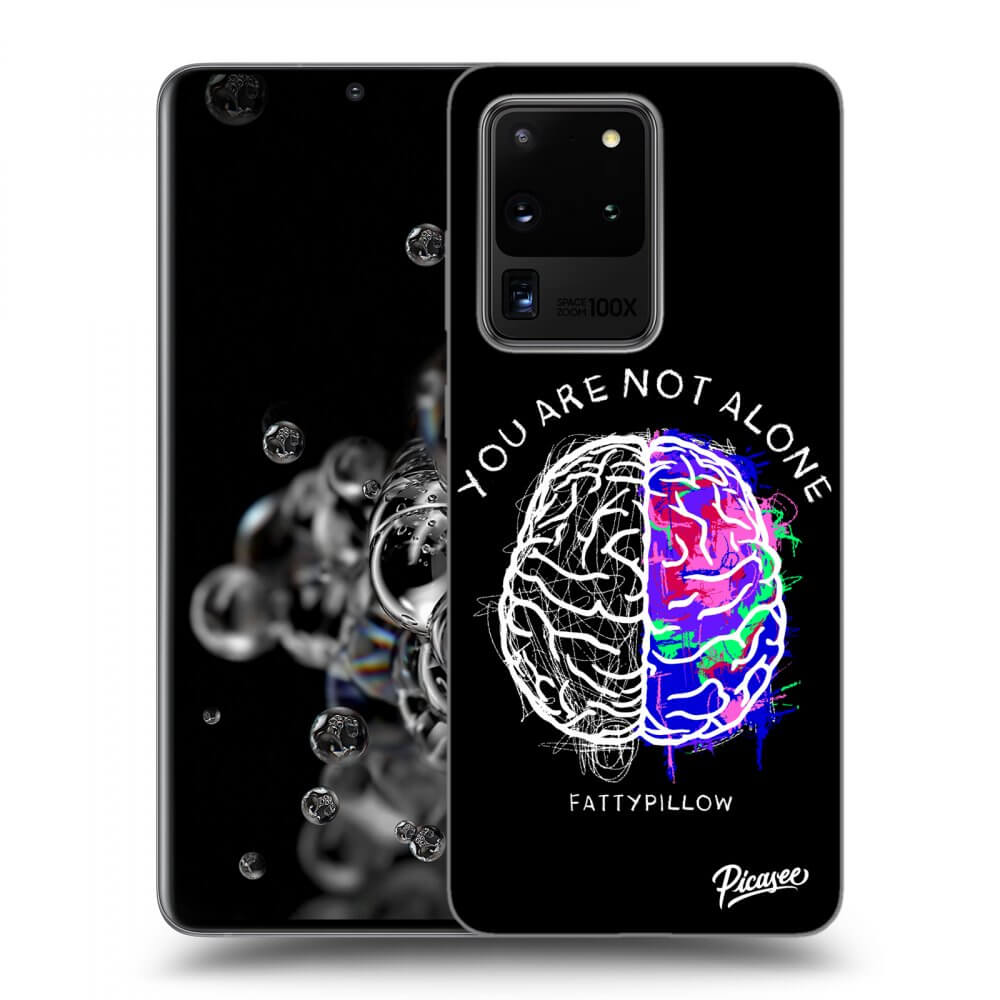 Picasee silikónový čierny obal pre Samsung Galaxy S20 Ultra 5G G988F - Brain - White