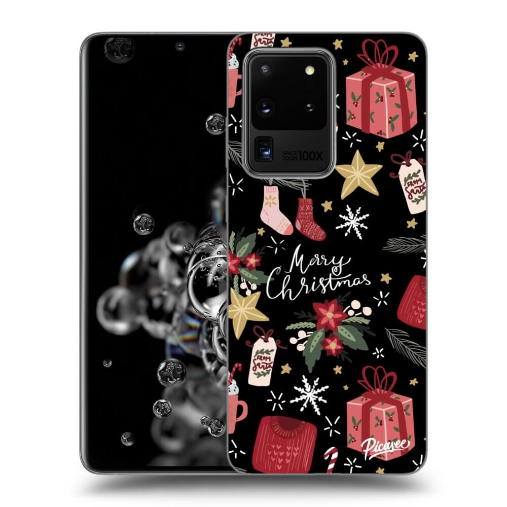 Picasee silikónový čierny obal pre Samsung Galaxy S20 Ultra 5G G988F - Christmas