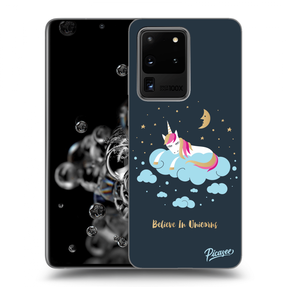 Picasee silikónový prehľadný obal pre Samsung Galaxy S20 Ultra 5G G988F - Believe In Unicorns