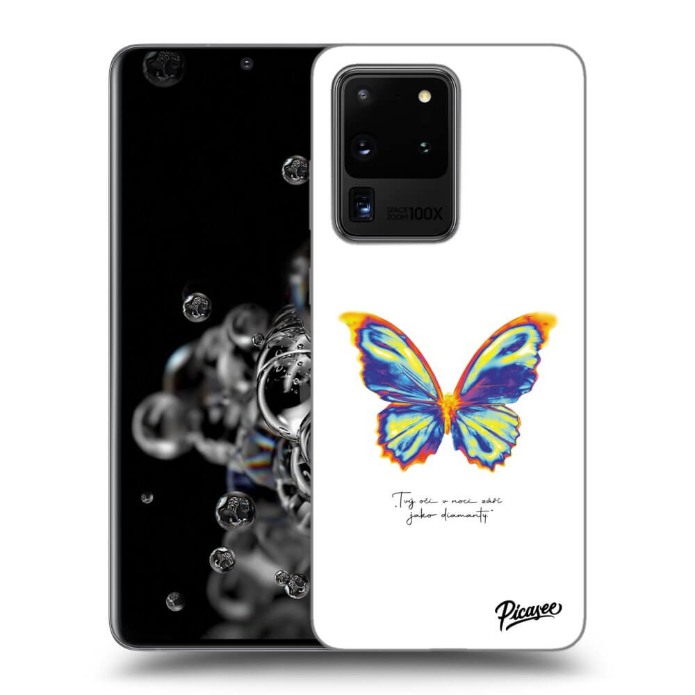 Picasee silikónový čierny obal pre Samsung Galaxy S20 Ultra 5G G988F - Diamanty White