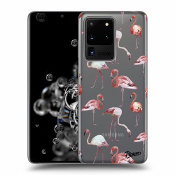 Picasee silikónový prehľadný obal pre Samsung Galaxy S20 Ultra 5G G988F - Flamingos