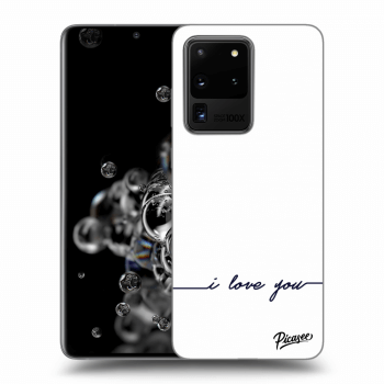 Picasee silikónový čierny obal pre Samsung Galaxy S20 Ultra 5G G988F - I love you