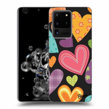 Picasee silikónový čierny obal pre Samsung Galaxy S20 Ultra 5G G988F - Colored heart