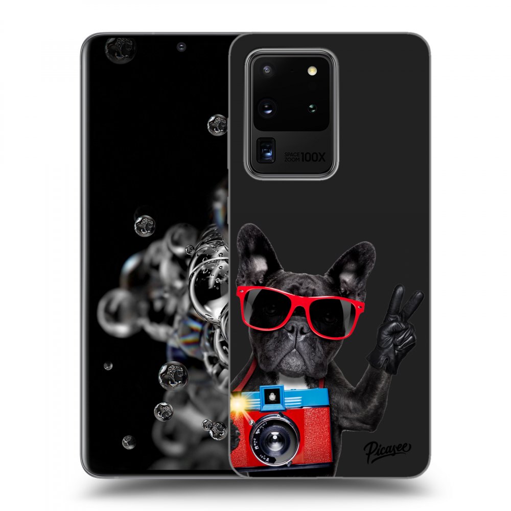 Picasee silikónový čierny obal pre Samsung Galaxy S20 Ultra 5G G988F - French Bulldog