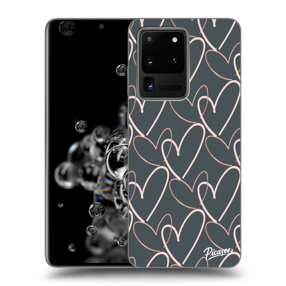 Picasee silikónový čierny obal pre Samsung Galaxy S20 Ultra 5G G988F - Lots of love