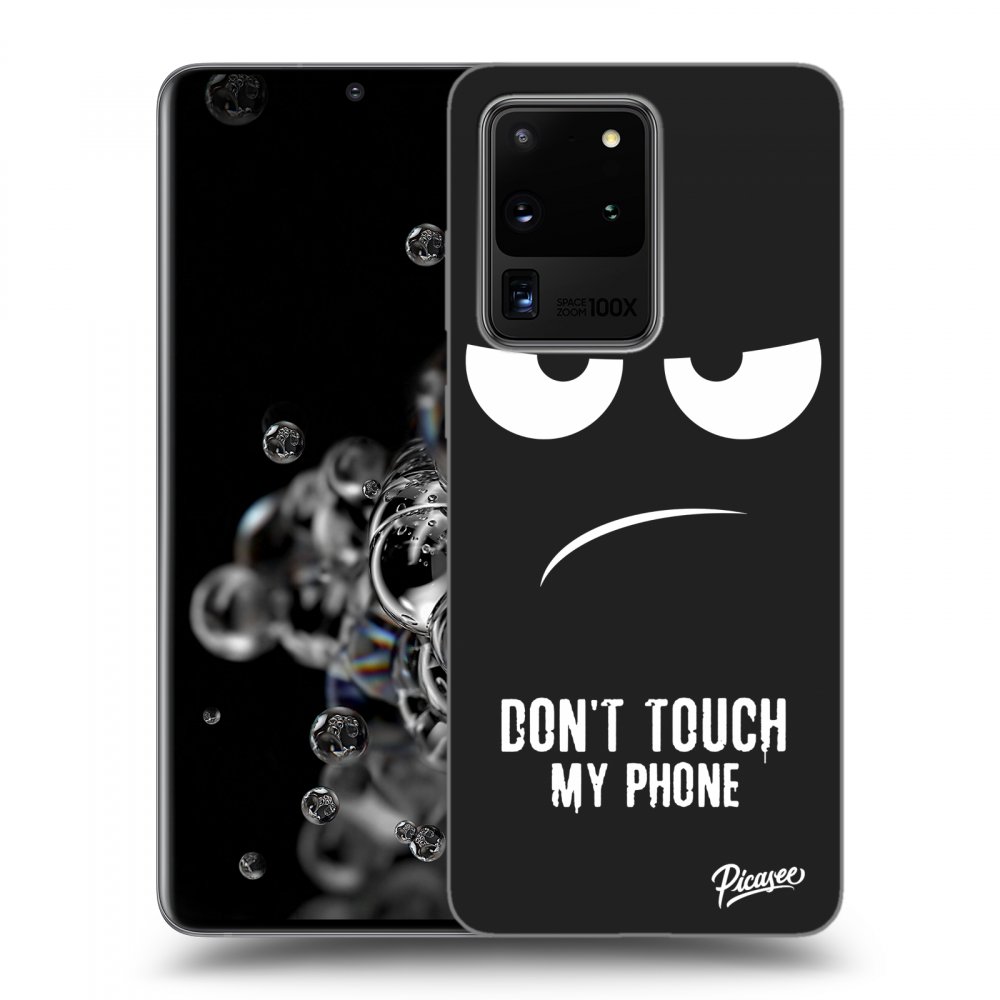 Picasee silikónový čierny obal pre Samsung Galaxy S20 Ultra 5G G988F - Don't Touch My Phone