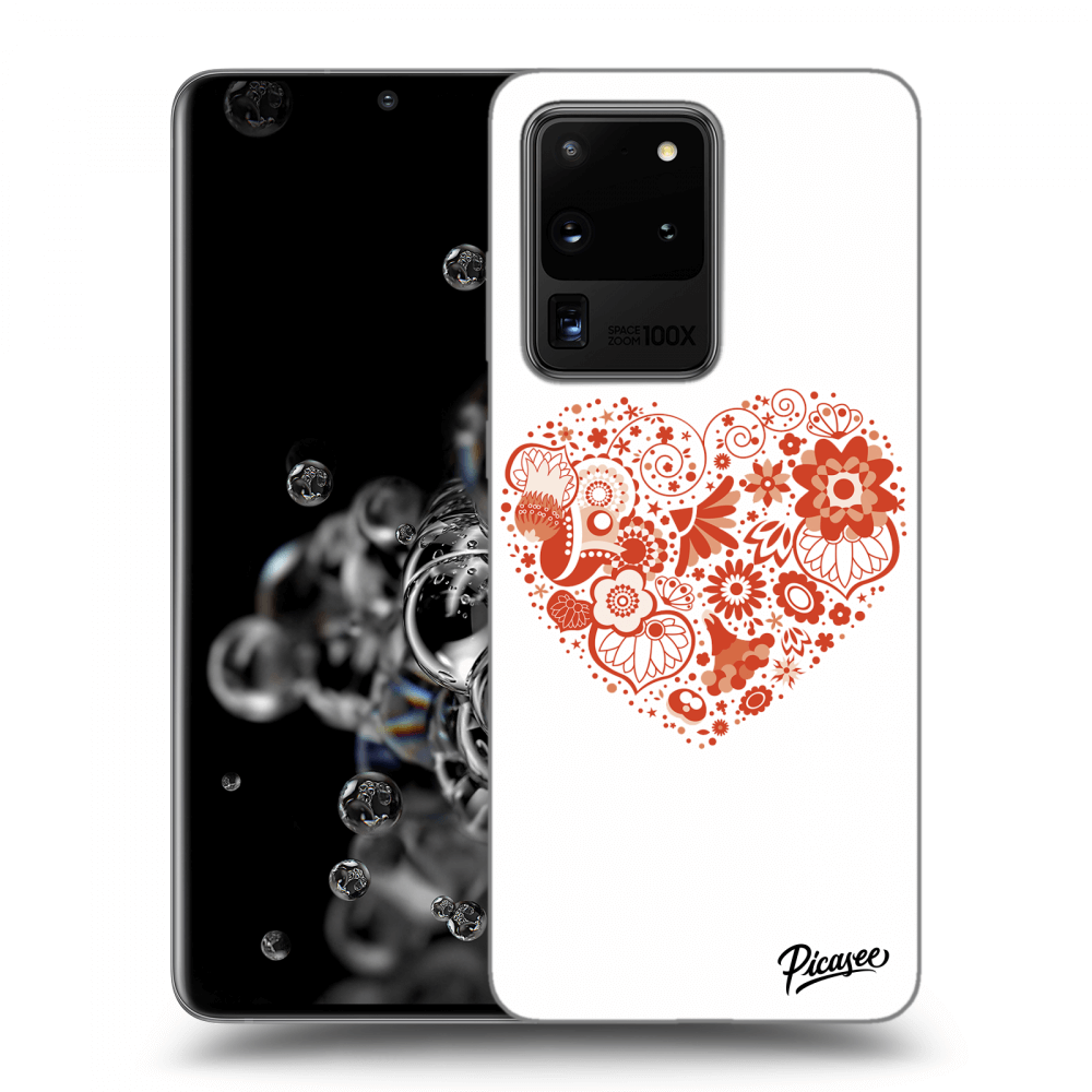 Picasee silikónový čierny obal pre Samsung Galaxy S20 Ultra 5G G988F - Big heart