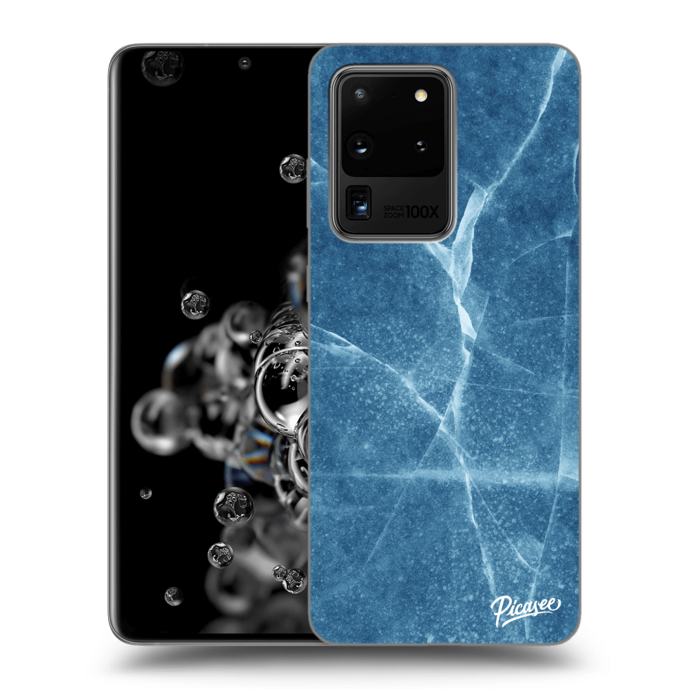 Picasee silikónový čierny obal pre Samsung Galaxy S20 Ultra 5G G988F - Blue marble