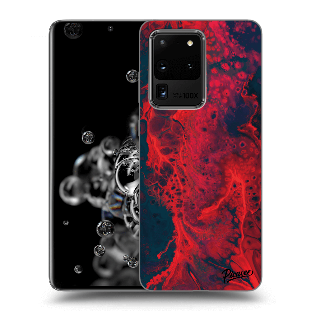 Picasee silikónový čierny obal pre Samsung Galaxy S20 Ultra 5G G988F - Organic red