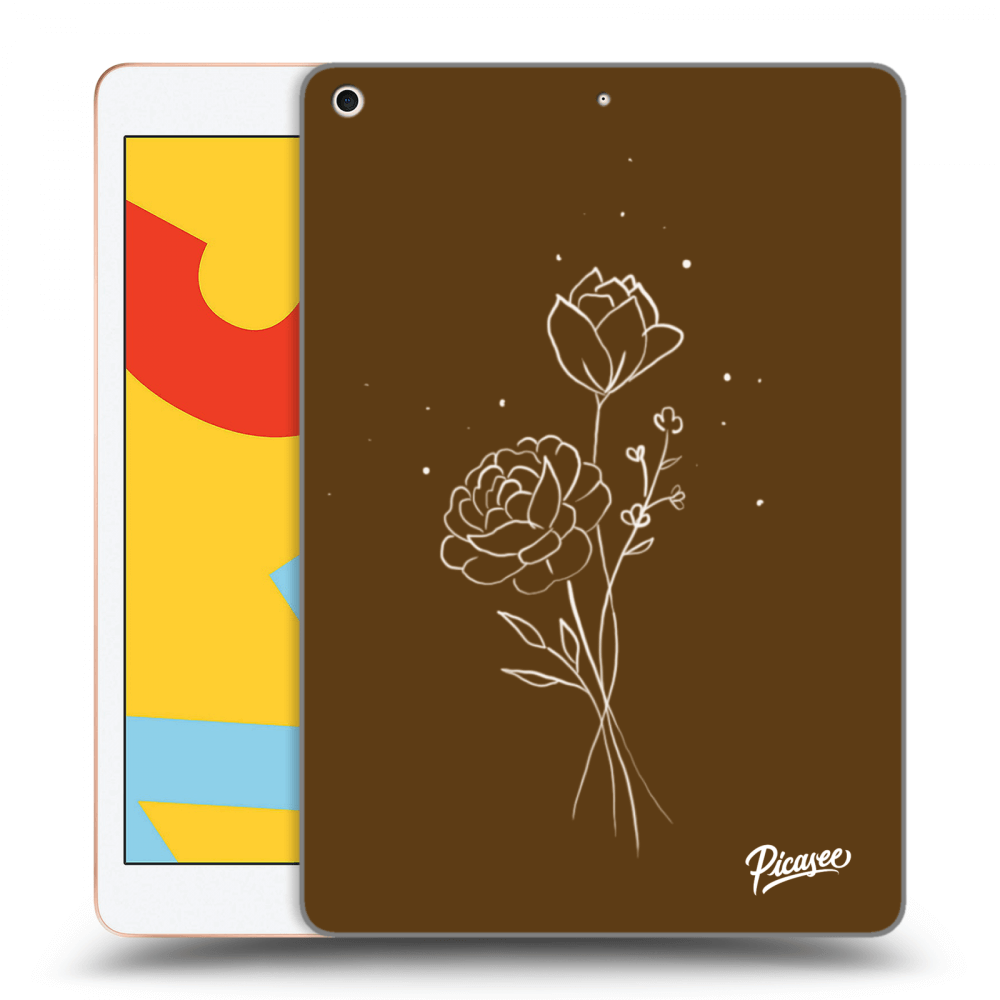 Picasee silikónový prehľadný obal pre Apple iPad 10.2" 2019 (7. gen) - Brown flowers
