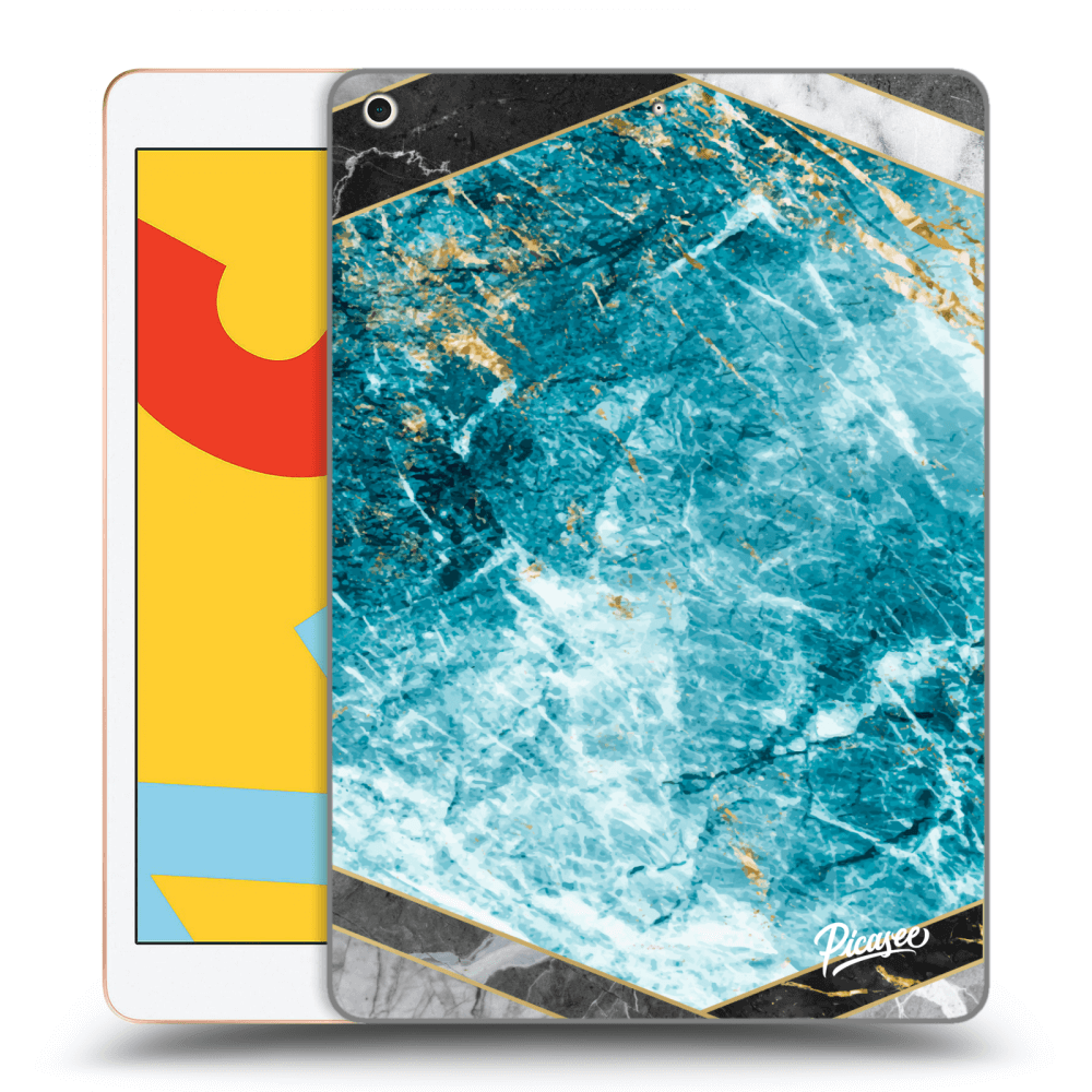 Picasee silikónový prehľadný obal pre Apple iPad 10.2" 2019 (7. gen) - Blue geometry
