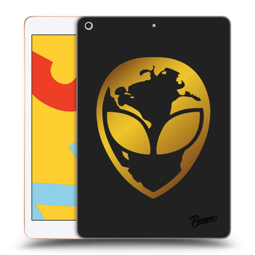 Picasee silikónový čierny obal pre Apple iPad 10.2" 2019 (7. gen) - EARTH - Gold Alien 3.0