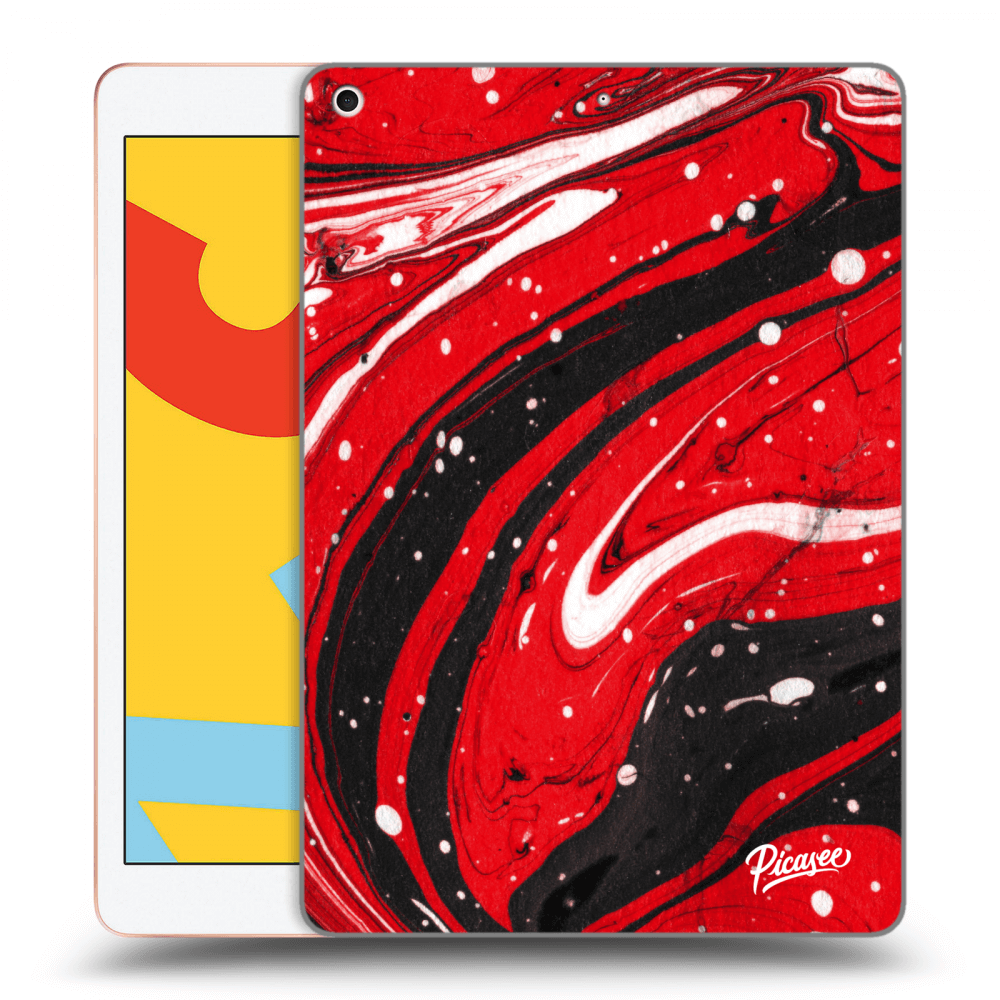 Picasee silikónový prehľadný obal pre Apple iPad 10.2" 2019 (7. gen) - Red black