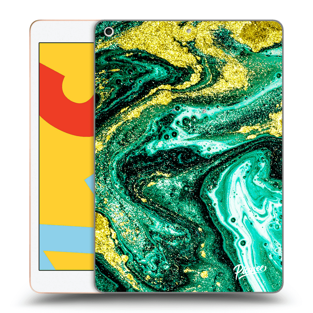 Picasee silikónový čierny obal pre Apple iPad 10.2" 2019 (7. gen) - Green Gold