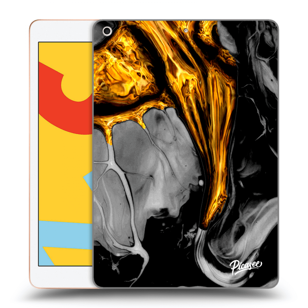Picasee silikónový prehľadný obal pre Apple iPad 10.2" 2019 (7. gen) - Black Gold