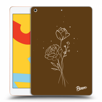 Picasee silikónový čierny obal pre Apple iPad 10.2" 2019 (7. gen) - Brown flowers