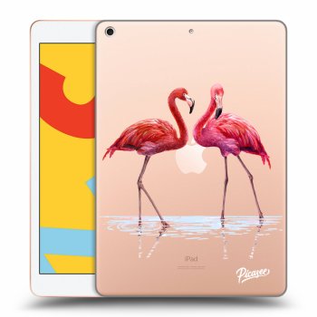 Picasee silikónový prehľadný obal pre Apple iPad 10.2" 2019 (7. gen) - Flamingos couple