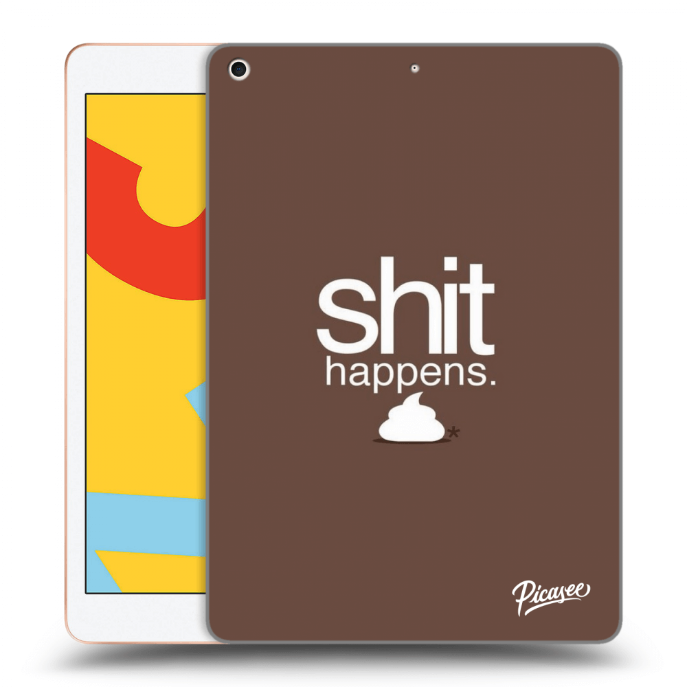 Picasee silikónový prehľadný obal pre Apple iPad 10.2" 2019 (7. gen) - Shit happens