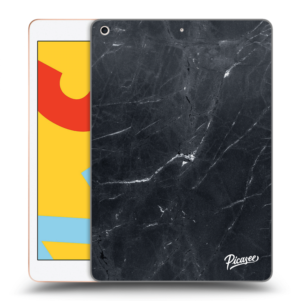 Picasee silikónový čierny obal pre Apple iPad 10.2" 2019 (7. gen) - Black marble