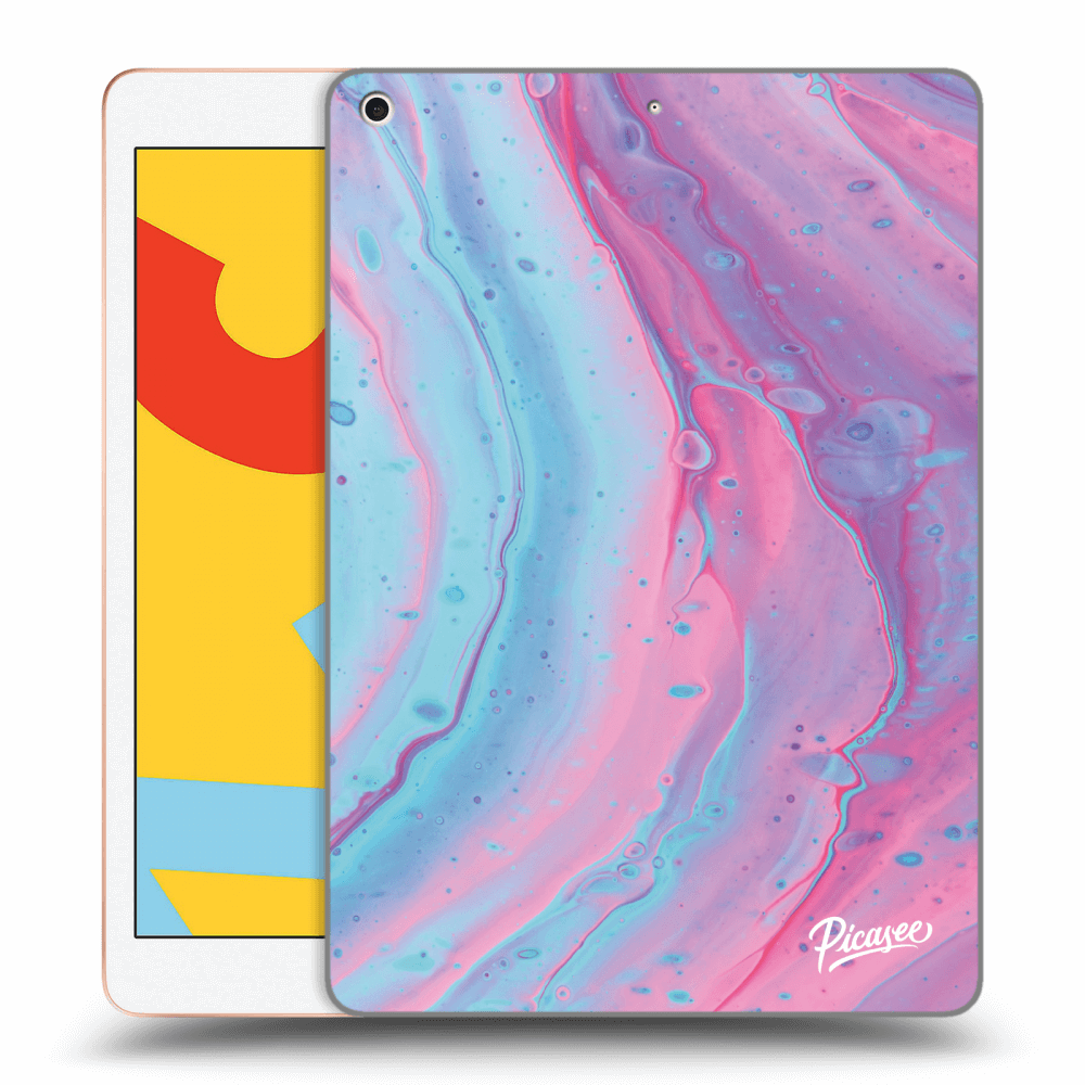 Picasee silikónový čierny obal pre Apple iPad 10.2" 2019 (7. gen) - Pink liquid