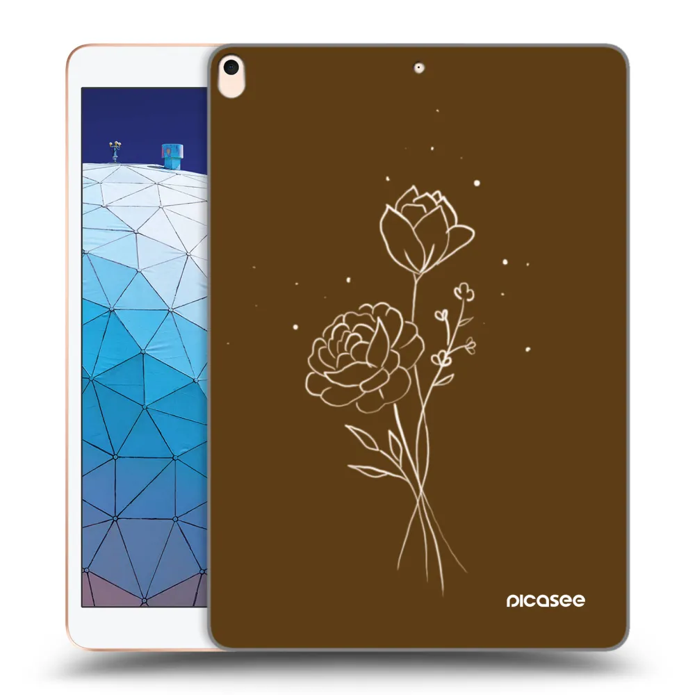 Picasee silikónový prehľadný obal pre Apple iPad Air 10.5" 2019 (3.gen) - Brown flowers