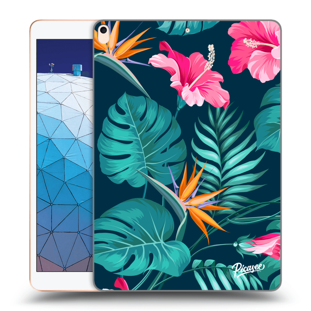 Picasee silikónový prehľadný obal pre Apple iPad Air 10.5" 2019 (3.gen) - Pink Monstera