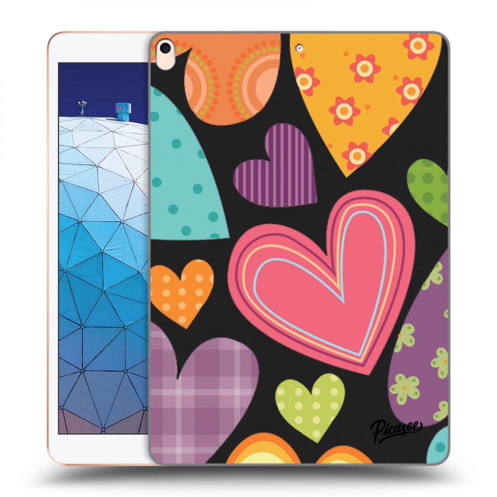 Picasee silikónový čierny obal pre Apple iPad Air 10.5" 2019 (3.gen) - Colored heart