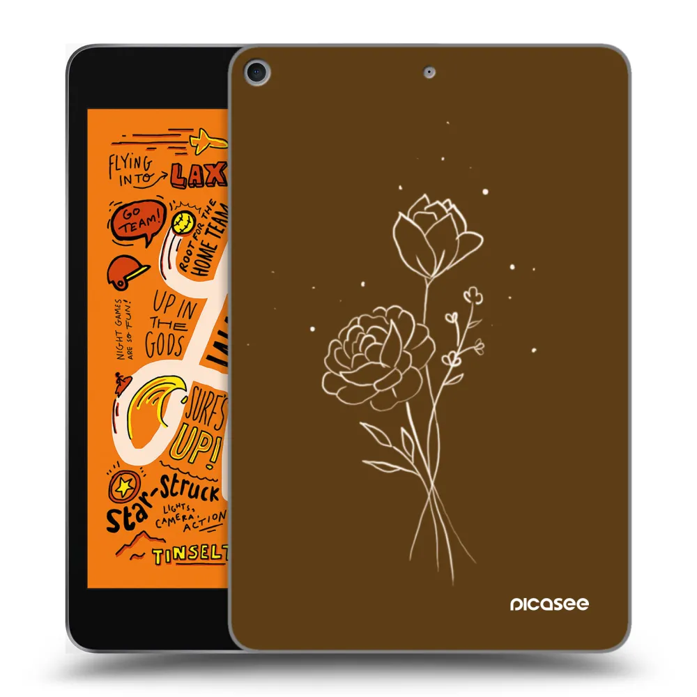 Picasee silikónový prehľadný obal pre Apple iPad mini 2019 (5. gen) - Brown flowers