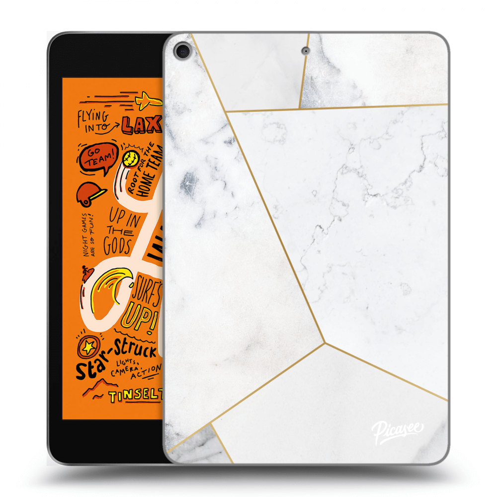 Picasee silikónový prehľadný obal pre Apple iPad mini 2019 (5. gen) - White tile