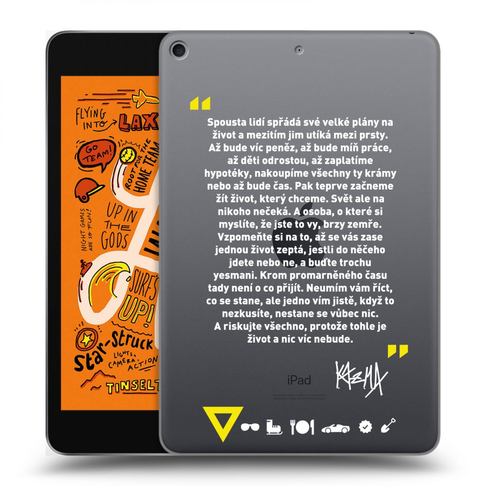 Picasee silikónový prehľadný obal pre Apple iPad mini 2019 (5. gen) - Kazma - BUĎTE TROCHU YESMANI