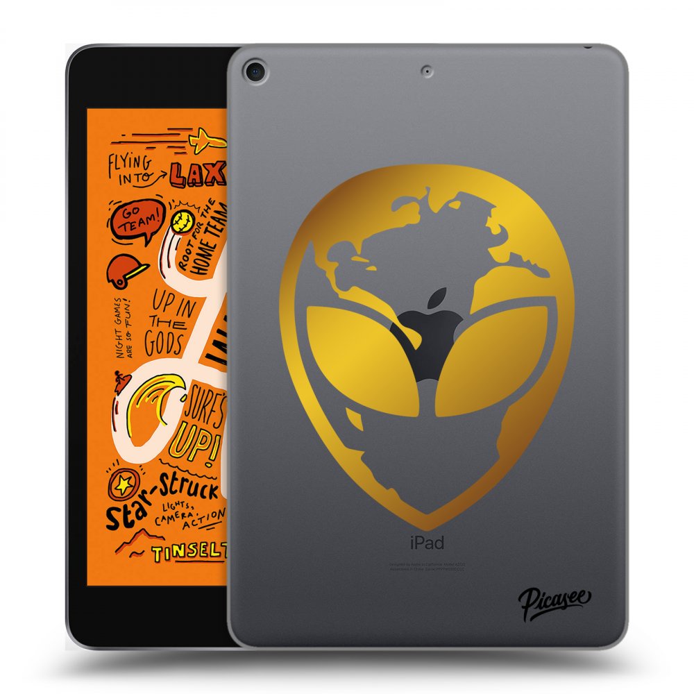 Picasee silikónový prehľadný obal pre Apple iPad mini 2019 (5. gen) - EARTH - Gold Alien 3.0