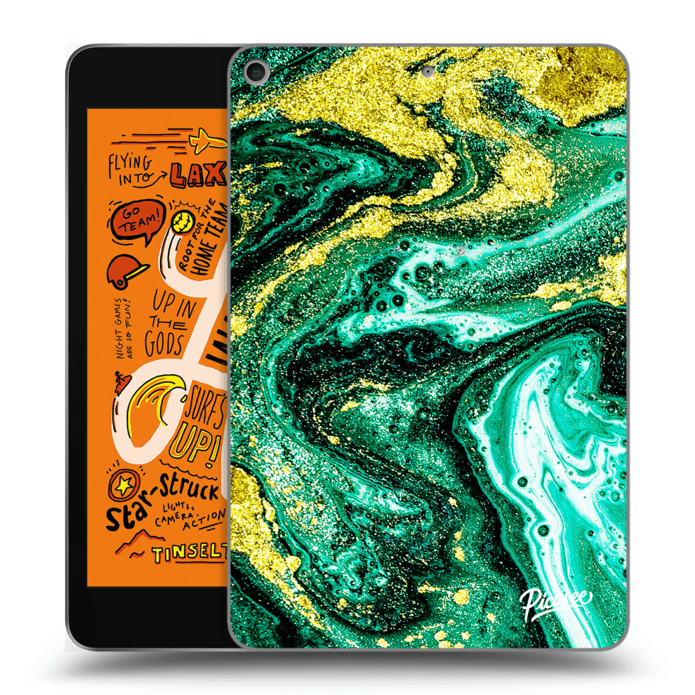 Picasee silikónový čierny obal pre Apple iPad mini 2019 (5. gen) - Green Gold