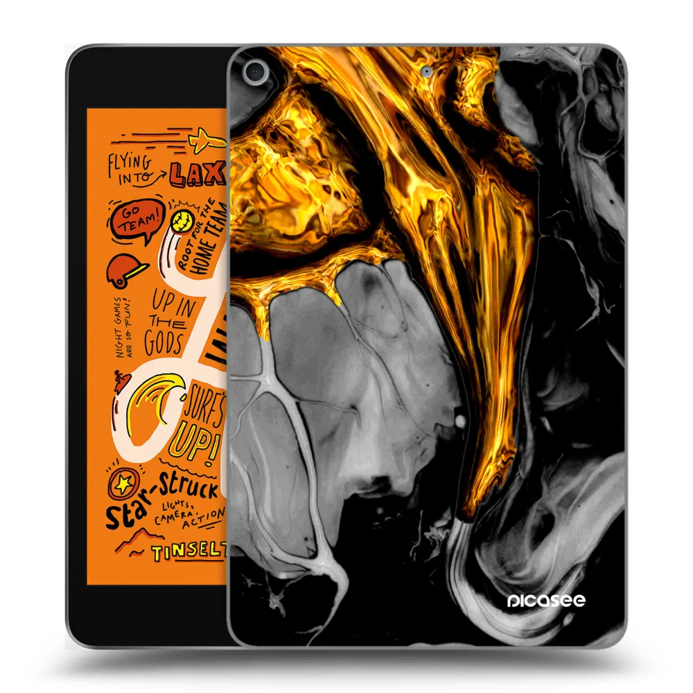 Picasee silikónový prehľadný obal pre Apple iPad mini 2019 (5. gen) - Black Gold