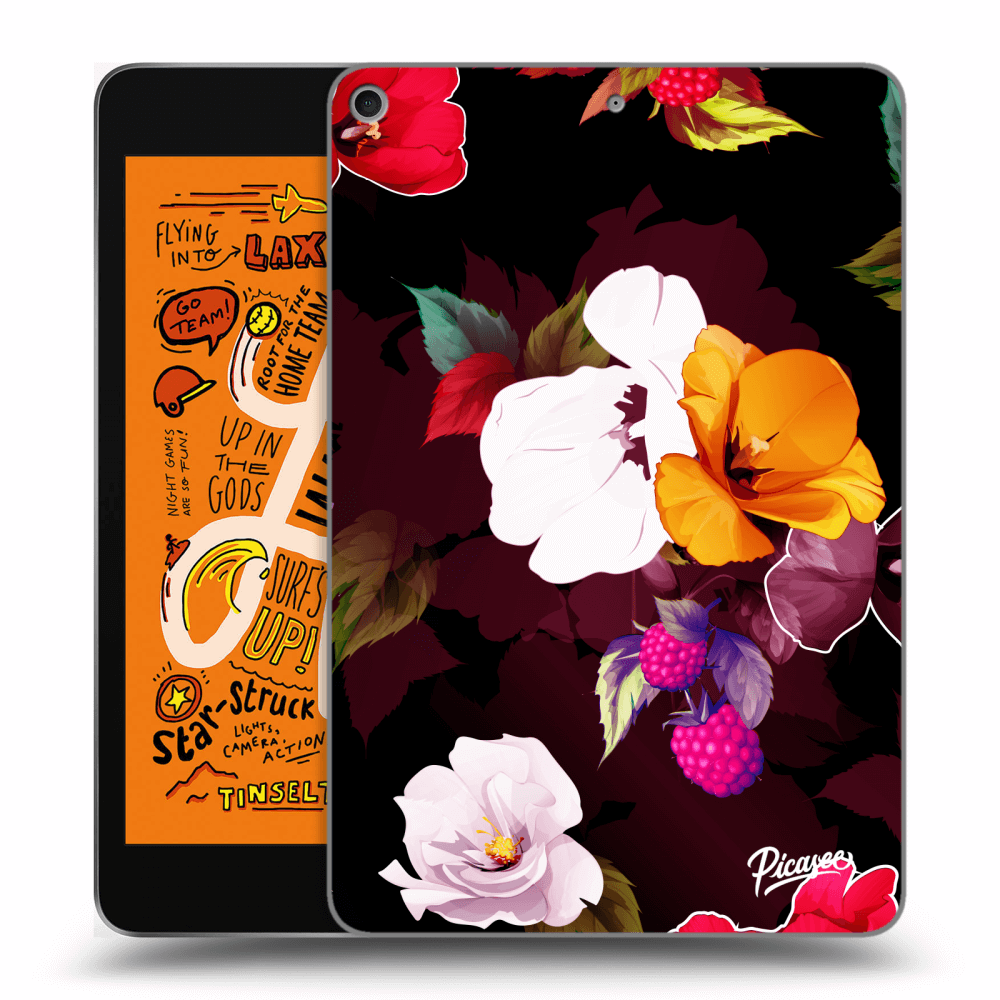 Picasee silikónový čierny obal pre Apple iPad mini 2019 (5. gen) - Flowers and Berries