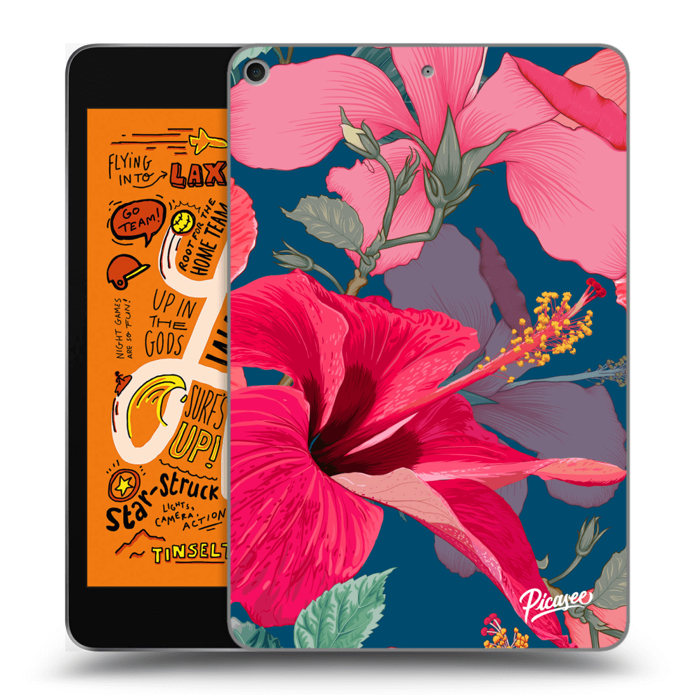 Picasee silikónový čierny obal pre Apple iPad mini 2019 (5. gen) - Hibiscus
