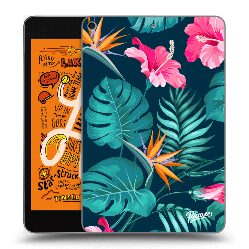 Picasee silikónový prehľadný obal pre Apple iPad mini 2019 (5. gen) - Pink Monstera