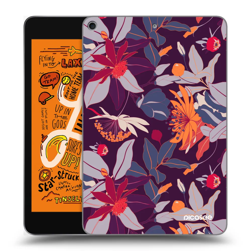 Picasee silikónový prehľadný obal pre Apple iPad mini 2019 (5. gen) - Purple Leaf