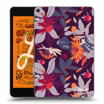 Picasee silikónový prehľadný obal pre Apple iPad mini 2019 (5. gen) - Purple Leaf
