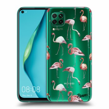 Picasee silikónový prehľadný obal pre Huawei P40 Lite - Flamingos