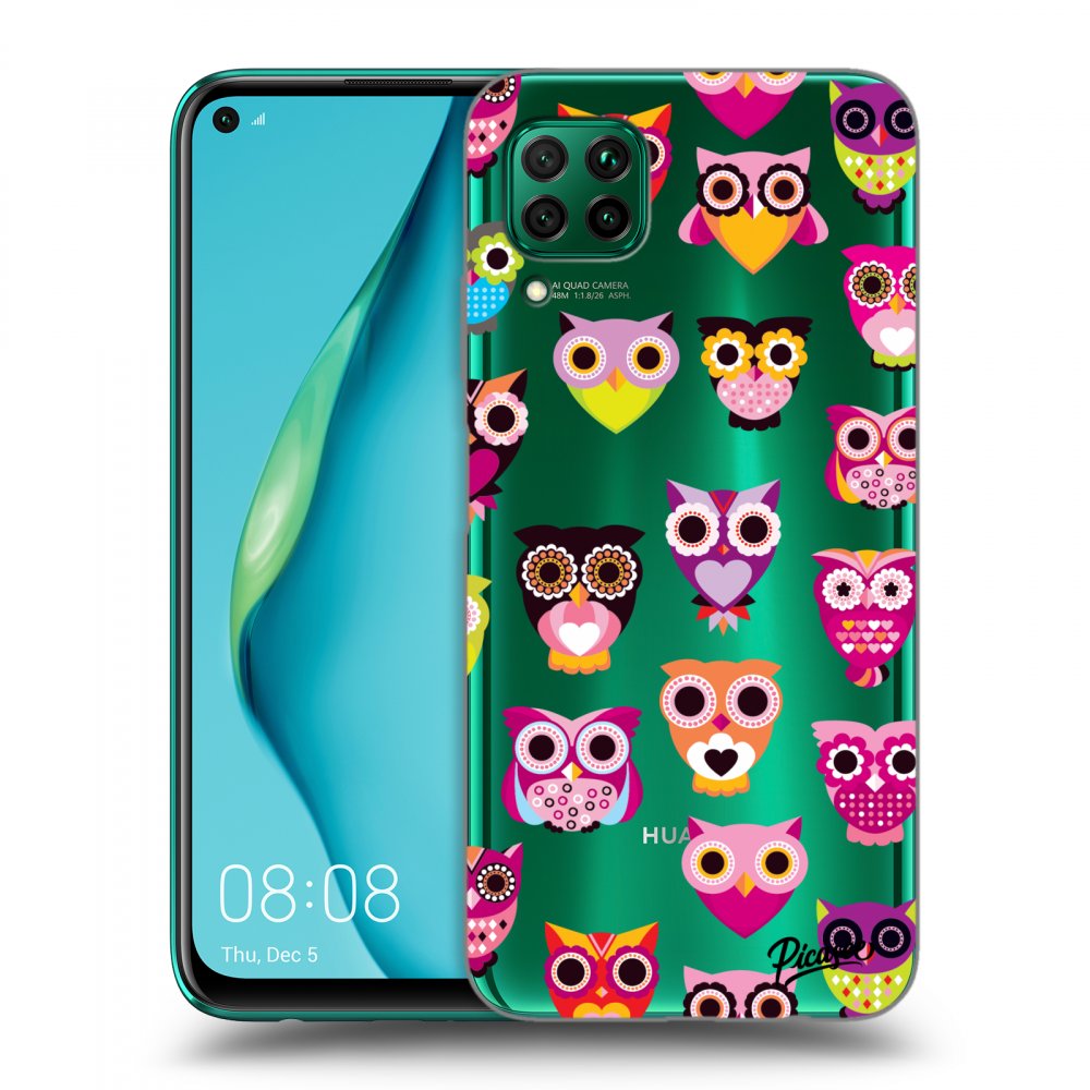Picasee silikónový prehľadný obal pre Huawei P40 Lite - Owls