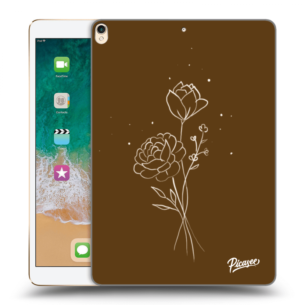 Picasee silikónový prehľadný obal pre Apple iPad Pro 10.5" 2017 (2. gen) - Brown flowers