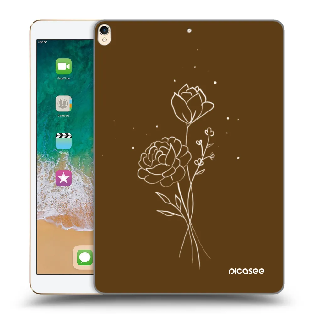 Picasee silikónový prehľadný obal pre Apple iPad Pro 10.5" 2017 (2. gen) - Brown flowers