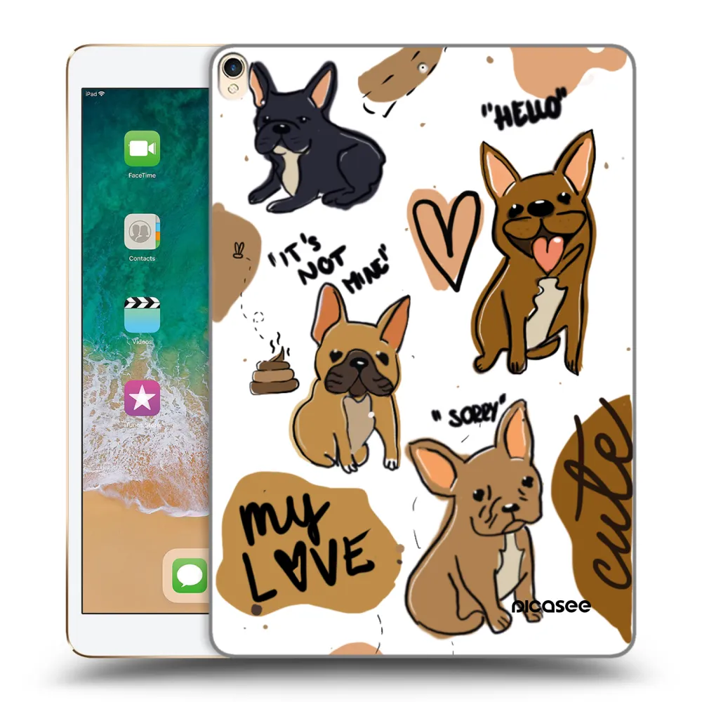 Picasee silikónový prehľadný obal pre Apple iPad Pro 10.5" 2017 (2. gen) - Frenchies