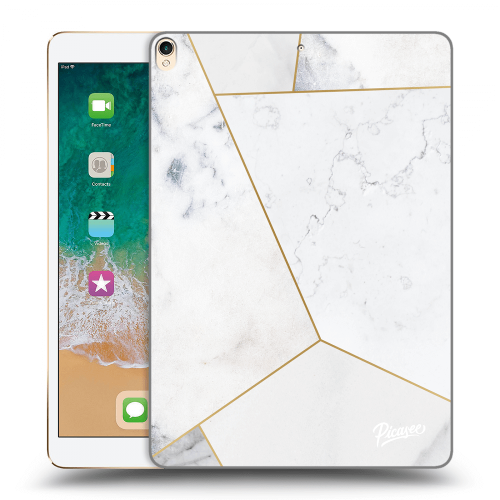 Picasee silikónový prehľadný obal pre Apple iPad Pro 10.5" 2017 (2. gen) - White tile