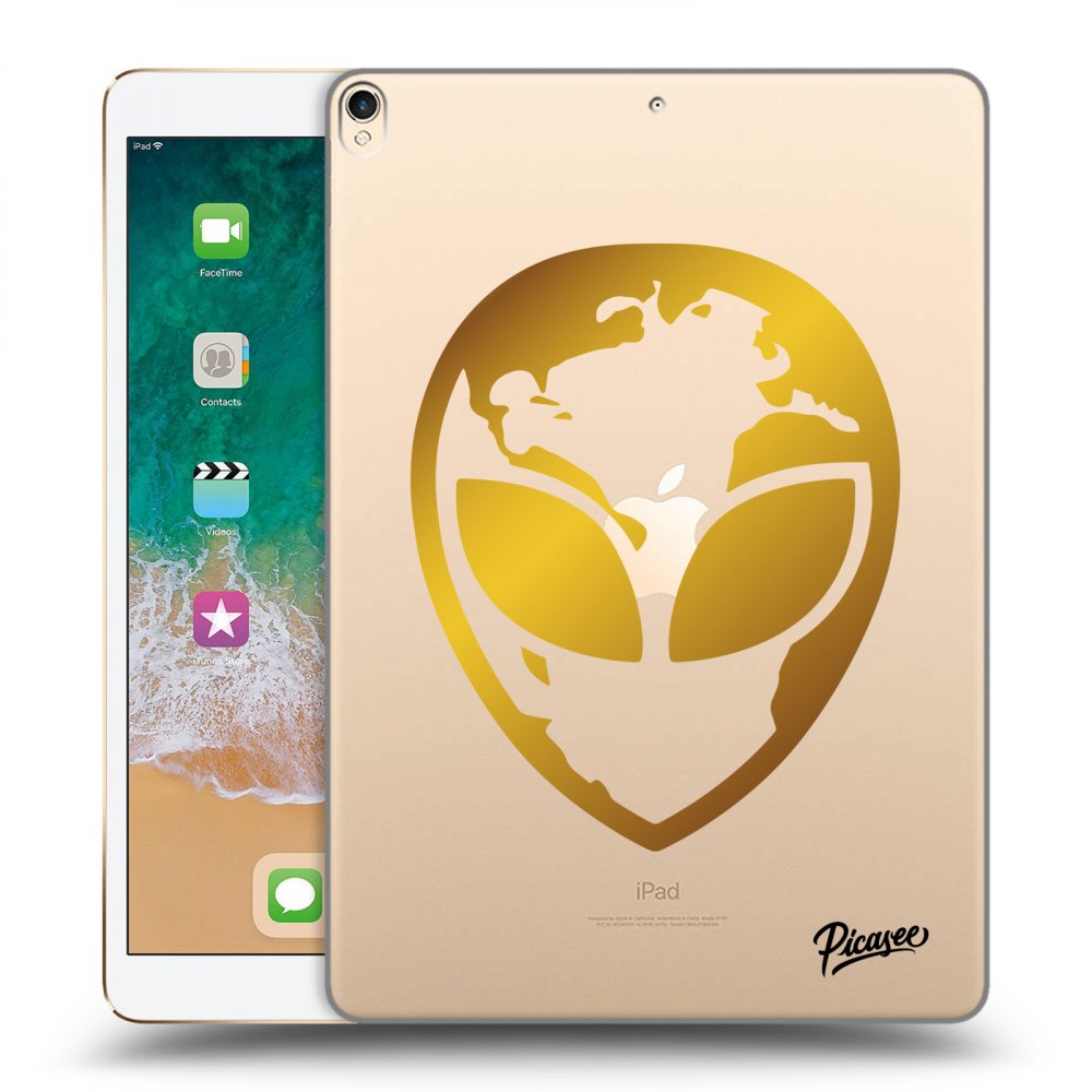 Picasee silikónový prehľadný obal pre Apple iPad Pro 10.5" 2017 (2. gen) - EARTH - Gold Alien 3.0