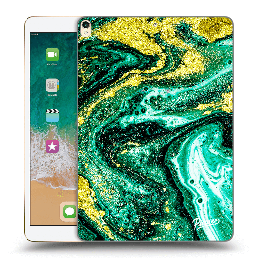 Picasee silikónový prehľadný obal pre Apple iPad Pro 10.5" 2017 (2. gen) - Green Gold