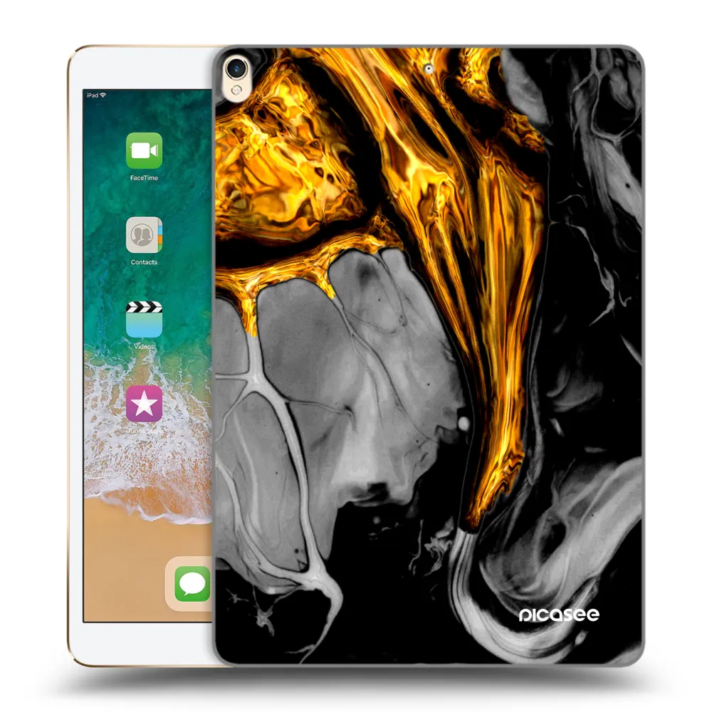 Picasee silikónový prehľadný obal pre Apple iPad Pro 10.5" 2017 (2. gen) - Black Gold