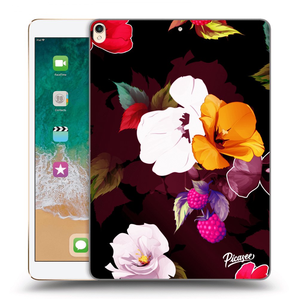 Picasee silikónový čierny obal pre Apple iPad Pro 10.5" 2017 (2. gen) - Flowers and Berries