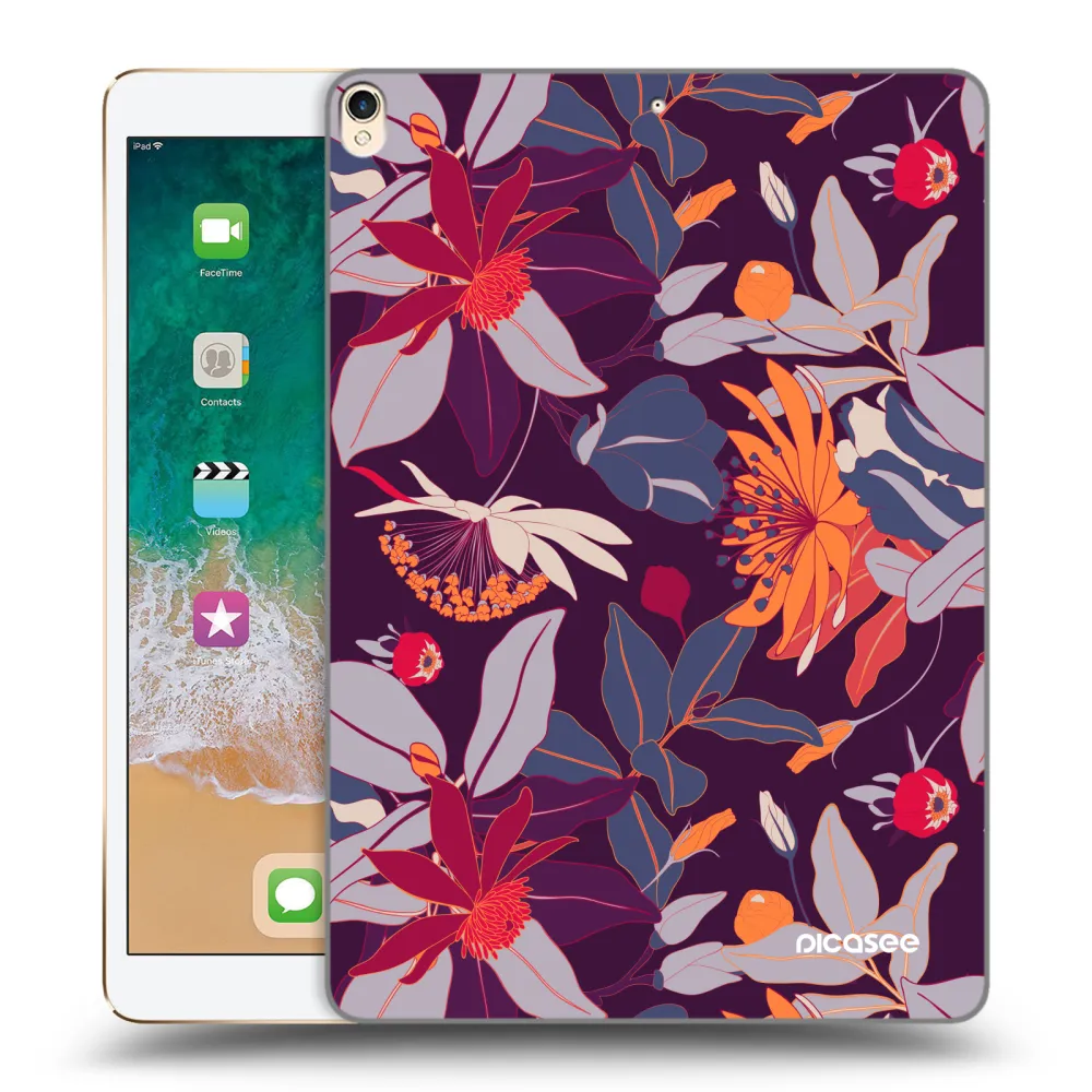 Picasee silikónový prehľadný obal pre Apple iPad Pro 10.5" 2017 (2. gen) - Purple Leaf