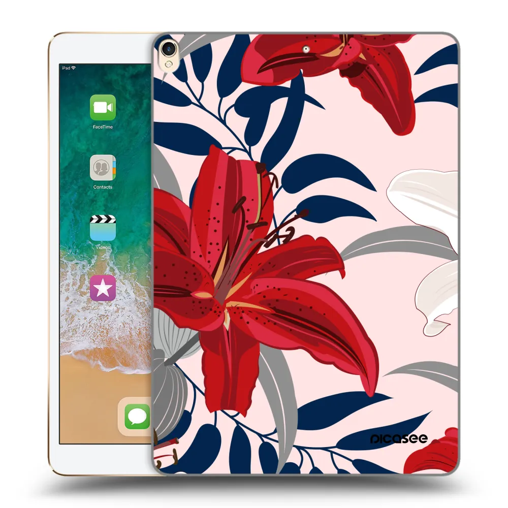 Picasee silikónový prehľadný obal pre Apple iPad Pro 10.5" 2017 (2. gen) - Red Lily